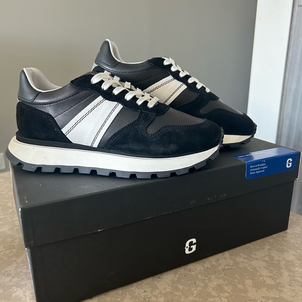 Greats Black Leather Sneaker, 7.5, new in box